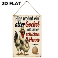 Decoração de Madeira Rústica para Pendurar com Frase em Alemão, Presente para Amantes da Vida no Campo, Decoração de Fazenda, Peça de Decoração Retrô, Decoração de Varanda, Obra de Arte em Estilo Campestre | Design Alegre