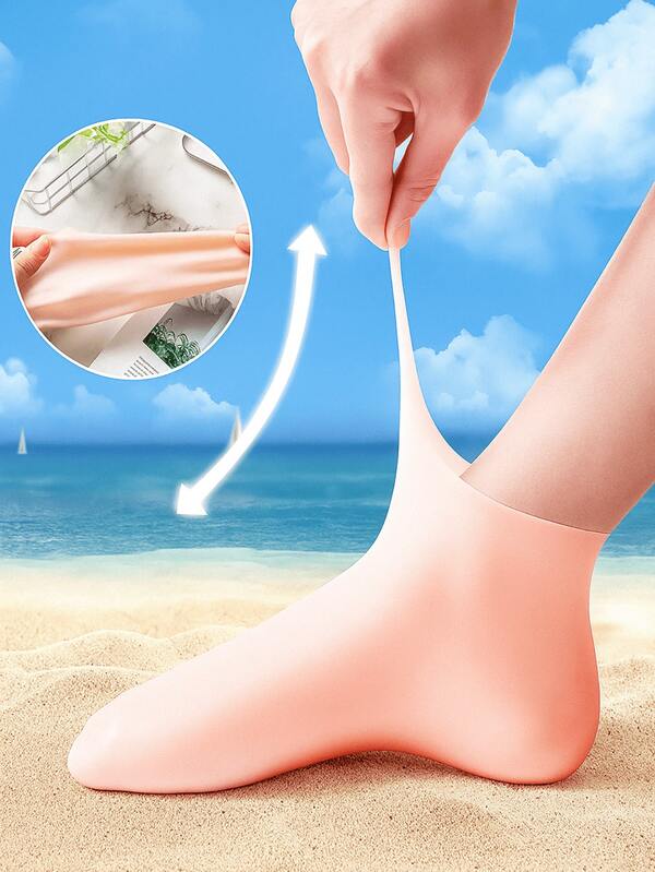 Meias de Silicone para Hidratação dos Pés com Função Esfoliante e Design Antiderrapante, Adequado para Massagem, SPA e Cuidados Hidratantes para os Pés
