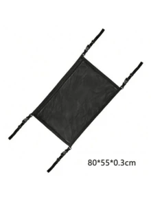 Large Capacity Car Ceiling Storage Net – Durable Black Polyester Mesh With Multiple Compartments, Easy Install Universal Fit, Road Trip & Travel Organizer