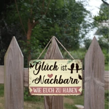 A Felicidade é Ter Vizinhos Como Você - Decoração Rústica para Casa, Escritório e Quarto com Design de Pássaro e Folha, Presente Perfeito para Feriados, Decoração de Cafeteria | Encantadora Arte de Parede | Trabalho Decorativo em Madeira, 2D Plano, Perfeito para Decoração de Ambiente