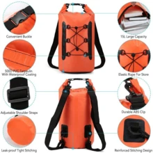 1pc Waterproof Backpack. Waterproof Bag, Dry Bag, Waterproof Beach Bag, Waterproof Dry Bag For Boating, Lightweight Dry Storage Backpack With Mesh Pocket, Suitable For Hiking, Camping, Boating, Adventure And Daily Use, Waterproof PVC Dry Bag With Roll Top Closure For Swimming, Kayaking, Rafting, Fishing, Keeps Gear Dry - Multicolor - View 4