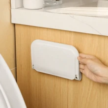 1pc Foldable Wall-Mounted Shelf, For Bathroom, Toilet, Kitchen, Bedside, Dorm Room, No Drilling Phone Storage, Wifi Router Storage Fall Home Decor Room Decor - White - View 4