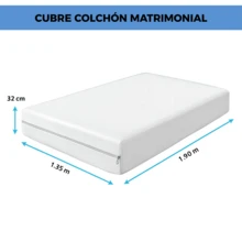 Cubre Colchón Protector Matrimonial Con Cierre protección para el colchón completa Cubre Colchón Protector con Cierre silenciosa, Lavable a máquina, Suave para Dormir cómodamente por la Noche - Negro - Ver 2