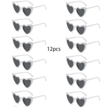 12只复古心形装饰玻璃杯，适合作为时尚配饰，适用于新娘送礼会、情人节、单身派对、婚礼、生日、万圣节、圣诞节和其他场合。 - 彩色 - 查看 5