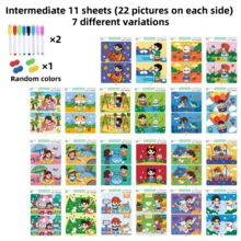 不同的图画书 - 提高注意力技能的训练游戏 - 可重复使用的擦拭纸，适合寻找活动中的差异，提供简单、普通和困难模式，适合不同年龄段，促进认知发展和记忆力提高，测试和评估，游戏，智力游戏，挑战游戏，生日，万圣节，圣诞节礼物 - 黃色 - 查看 13