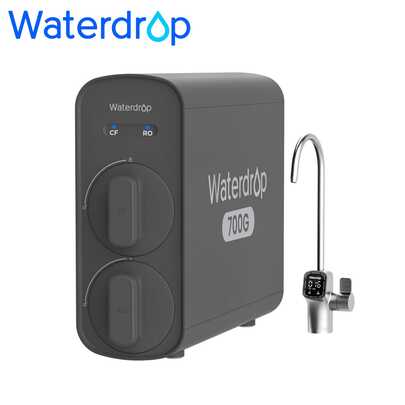 Waterdrop G5P700 Reverse Osmosis Water Filter, NSF/ANSI 372 Certified, 700G Fast Flow Reverse Osmosis System, 7-Stage RO Water Filtration System, 2:1 Pure To Drain, Smart LED Faucet