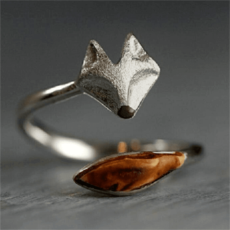 1pc Vintage Fashionable Cute Fox Ring, Animal Themed Jewelry, Women's Stylish Personalized Party Ring