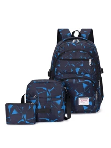 3-Piece Classic Backpack Sets With Large Capacity, Fashion & Minimalist Designed, Suitable For School, Travel, Various Occasions