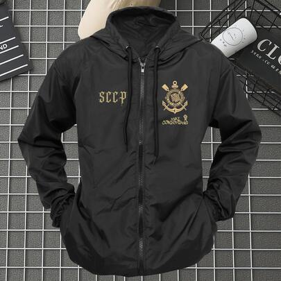 Corta Vento Esportivo Com Ziper E Capuz Infantil E Juvenil Corinthians Casaco Unissex