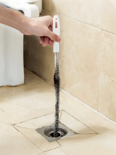 5 pezzi (1 set) Dragante flessibile, Spazzola per la pulizia delle fognature, Adatto per la rimozione dei capelli e la pulizia degli scarichi del bagno, tubi dell'acqua del lavandino