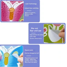 6 Pieces/Pack Laser Face Changing Stickers Collage Butterfly Flower Cake Candy Princess Unicorn Series Diy Colorful Puzzle Gift Stickers - Multicolor - View 10