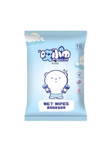 10片装/100片装迷你便携式手口清洁湿巾，护理湿巾，每包10片，抽拉式清洁湿巾 - 彩色 - 查看 8