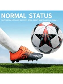 1pc No. 2 Pentagram Style Football, A Durable Football For Outdoor Training And Recreation, Backyard, Park And Beach Kicking - Red Star - View 4