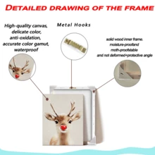 1pc Rural Santa Claus Reindeer, Canvas Wall Art Print, Farmhouse Christmas Canvas Wall Art Decoration, Christmas, Wall Arts, Posters, Wall Art With Frame - Canvas (Optional Frame) Home Decor Christmas Decorations Room Decor