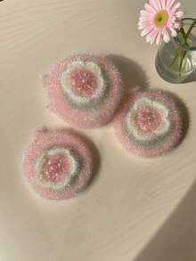 2pcs Cherry Blossom Pattern Dish Cloths, Household Kitchen Cleaning Wiping Cloths, Hanging Dish Cloths, Pink Dish Cloths