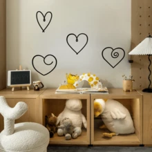 1 pièce Décoration murale minimaliste en métal en forme de cœur pour chambre à coucher, salon, mur de galerie, cadeau d'amour, décoration de maison, décoration de chambre, décoration murale, cadeau pour anniversaire, remise des diplômes, Saint-Valentin, mariage - Noir - Voir 8