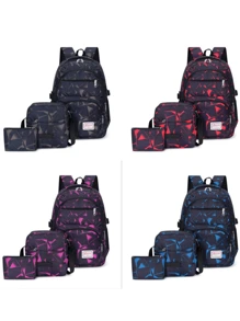 3-Piece Classic Backpack Sets With Large Capacity, Fashion & Minimalist Designed, Suitable For School, Travel, Various Occasions