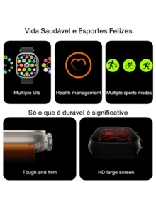 New Series 8 Ultra Watch 2 Waterproof Wireless Sports Smart Watch T800 - Black - View 8