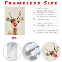 1pc Rural Santa Claus Reindeer, Canvas Wall Art Print, Farmhouse Christmas Canvas Wall Art Decoration, Christmas, Wall Arts, Posters, Wall Art With Frame - Canvas (Optional Frame) Home Decor Christmas Decorations Room Decor