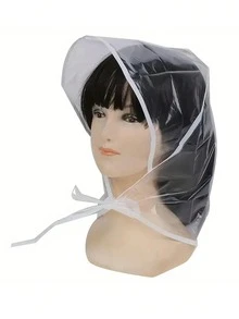 1/3/5 piezas Poncho de lluvia transparente y a prueba de agua con visera, protege el peinado, sombrero de lluvia de plástico, sombrero a prueba de viento y lluvia unisex, sombrero de lluvia portátil y conveniente