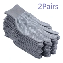 2/4 Pairs Unisex Gloves, Fitness/Cycling/Sports Grip Gloves With Dots, Black/Grey Options, Elastic Nylon Material, Breathable Comfortable Durable, Suitable For Outdoor Cycling, Camping, Fishing