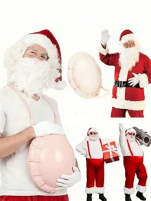 1pc Inflatable Belly Costume, Decoration, Suitable For Parties, Home Entertainment, Inflatable Belly, PVC Material, Christmas Funny Belly, Inflatable Beer Belly, Stage Play Role Play And Party Props - Multicolor - View 1