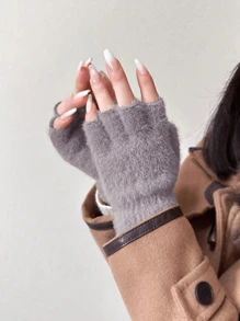 柔软保暖女士触屏手套，加厚防寒露指手套，适合户外运动、冬季骑行，情人节的绝佳礼物 - 彩色 - 查看 6