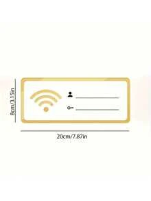 1 Piece Of Wifi Logo, Wireless Network Acrylic Tag, Wall Cover, Password Logo Sticker Best Gifts Birthday Graduation - Gold - View 9