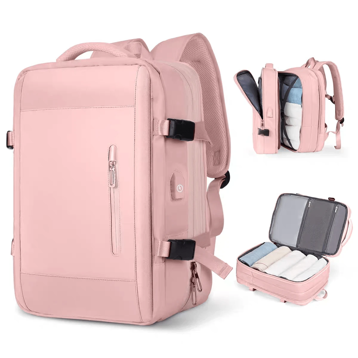 Sac à dos élégant pour femme, sac à dos pour homme 45x30x20 avec compartiment à chaussures, séparation humide et sec, sac à dos de voyage Ryanair, sac fourre-tout sous le siège, sac de vol, sac à dos de voyage pour femme, sac à dos certifié aviation, sac à dos de voyage, sac de week-end d'affaires avec port USB, sac à dos de voyage étanche pour homme