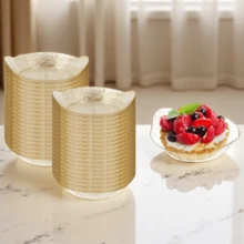 200/100/50 件 1 盎司迷你甜点盘，黑色小黑色开胃菜盘，用于盛放开胃菜、芝士蛋糕、草莓、冰淇淋 - 黑色 - 查看 14