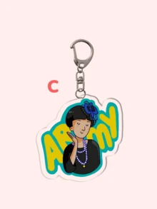1pc Kpop Star Acrylic Cartoon Keychain/Anime Keychain/Friendship Keychain: Featuring Characters Bag Accessories, Funny Jewelry, And Fans Ideal For Boyfriends, Girlfriends, Family Members, Teachers, Party, And -Themed Cell Phone Decorations. Christmas Gift Ideas Bag Charms Car Accessories Sister