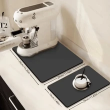 Super Absorbent Kitchen Dish Drying Mat - Heat Resistant, Non-Slip Rubber Backing, Stain-Resistant Countertop Drainer Mat, Suitable For Home And Restaurant Use Kitchen Items Kitchen Accessories Kitchen Tools - Coffee Brown - View 3