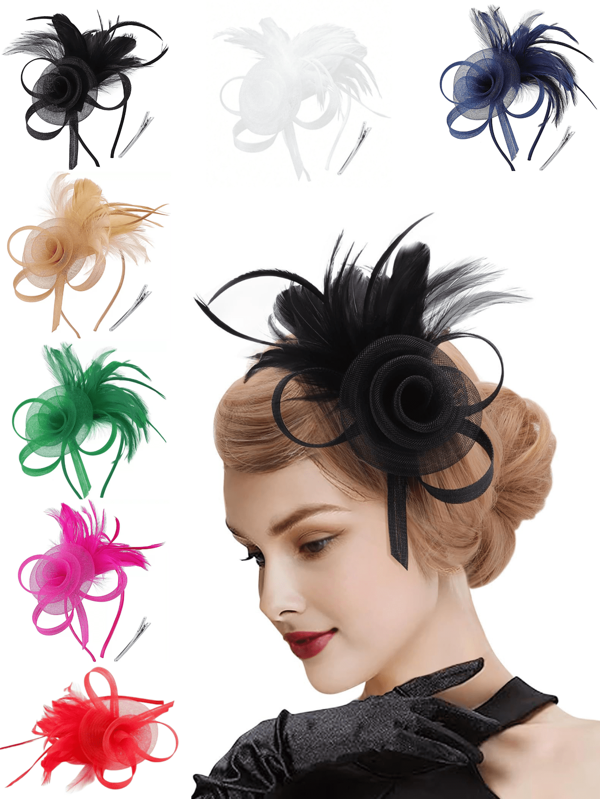 1 Stück staubiger Fascinator Hut 20er Jahre Pillbox Hut Teegesellschaft Hut Kentucky Derby Hochzeit Kopfbedeckung für Frauen, Haarband, Haarreifen, Haarband für Frauen, Herbstoutfits