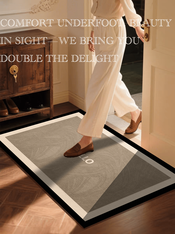 1pc, Simple "Hello" Velvet Welcome Door Mat (Warm Reminder: This Product Is Made Of High-Quality Velvet, Which Is More Skin-Friendly And Softer Than Crystal Velvet. Real-Shot Images Have Been Uploaded; It Is Very Elegant. Please Place Your Order According To Your Needs.) Suitable For Decoration In Living Rooms, Studies, Dining Rooms,Door Mat,Home Decor,Rug