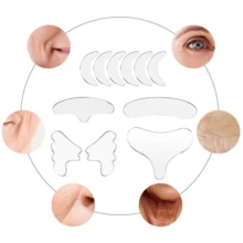 11 Pieces Anti-Wrinkle Silicone Patch For Face, Forehead, Bust And Neck - Clear - View 2