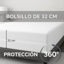 Cubre Colchón Protector Matrimonial Con Cierre protección para el colchón completa Cubre Colchón Protector con Cierre silenciosa, Lavable a máquina, Suave para Dormir cómodamente por la Noche - Negro - Ver 3