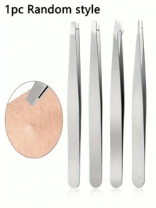 4件套专业不锈钢眉镊套装，精密镊子，适用于面部毛发/内生毛发/刺去除，美容修容工具 - 彩色 - 查看 9