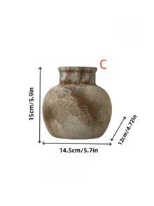 1 Peça de Azulejo Cerâmico Antigo de Pizza com Estilo Curto e Robusto, Adequado para Decoração de Arte de Hospedagem Estilo Japonês, Decoração de Vaso, Arranjo de Flores Internas de Fazenda Rural, Belo Vaso de Entrada Decoração de Atmosfera