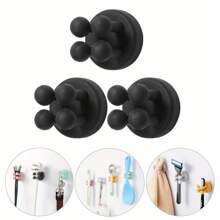 2/3/6pcs Wall Mounted Toothbrush & Razor Holder - Self-Adhesive Multi-Function Bathroom Storage Organizer Box With Cute Animal & Floral Design, Space-Saving Kitchen, Living Room, Office Hooks - No Drilling Installation, Bathroom Accessories, Vanity Supplies Storage, Fun Design, Easy To Install, Durable Structure, Home Organization, Stylish Storage, Compact Living, Minimalist Living, Practical Hooks