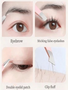 4件套专业不锈钢眉镊套装，精密镊子，适用于面部毛发/内生毛发/刺去除，美容修容工具 - 彩色 - 查看 8