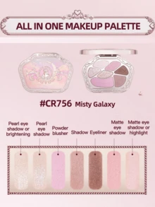 COLORROSE 7-Color Western Retro Eyeshadow Palette, Matte & Shimmer Eyeshadows, High Pigmentation, Long-Lasting, Smooth Texture, With Mirror, Multi-Function Makeup Palette Including Highlighter & Blush - CR756 - Xem 5