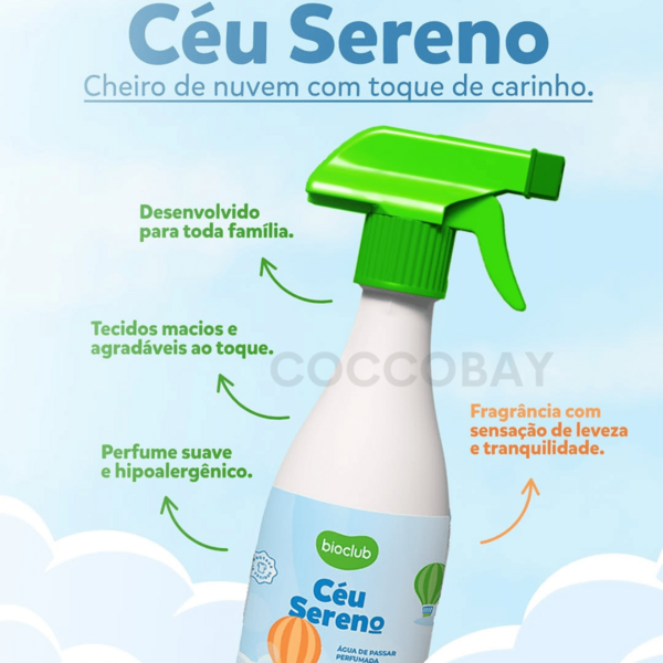 Água Perfumada Home Spray Tecidos Cortinas Lençois E Roupas Aromatizador Ambientes Aroma Céu Sereno Bioclub 500ml