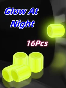 16PCs Glow In The Dark Tire Valve Stem Caps - ABS Plastic Air Cap Cover For Cars, Trucks, Bikes - Green, Blue, Pink, Glowing Red In The Dark - Round, Durable And Stylish Accessories For Increased Nighttime Visibility | Vibrant Valve Covers | Lightweight Plastic Cap, Tire Valve Stem Caps - Multicolor - View 14