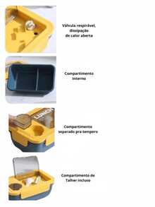 Marmita Lunch Box compartimento de alimentos 1100 ml