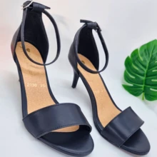 Sandalia de tacon Alto 6 cm Para ocaciones formales - Negro - Ver 2