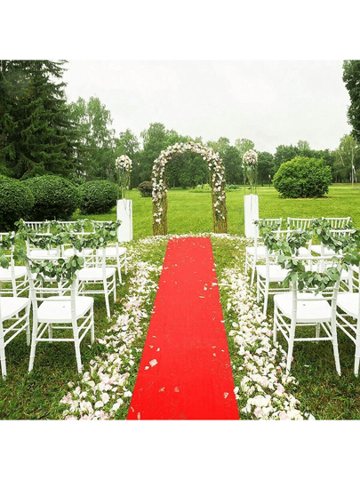 Disposable White & Red Aisle Carpet, Event Party Wedding Opening Ceremony Aisle Carpet, Stage Walkway Welcome Mat, Outdoor Commercial Carpet