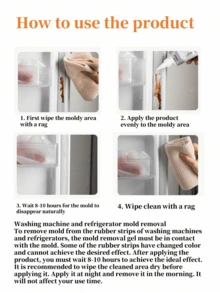 Multi-Purpose Mold & Mildew Remover Gel, Effective For Cleaning Stubborn Stains In Sinks, Bathtubs, Toilets, Bathrooms & Kitchens. Removes Mold & Mildew From Tile, Grout, Sinks, Toilets, Vanities. Odorless, Strong Cleaning Power.