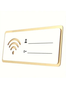 1 Piece Of Wifi Logo, Wireless Network Acrylic Tag, Wall Cover, Password Logo Sticker Best Gifts Birthday Graduation - Gold - View 5