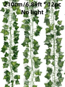 5PCS 20LED/2M,50LED/5M,100LED/10M String Light Fake Vines For Room Decor, Artificial Ivy Garland Hanging Plants Faux Greenery Leaves Bedroom Aesthetic Decor For Home Garden Wall Wedding