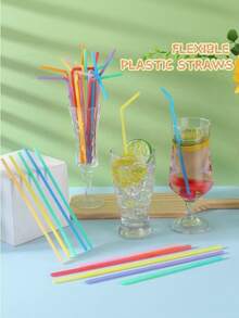 100pcs Black Bendable Straws, Coffee And Stirrers, Drink Accessories, Flexible Bendable Straws For Milkshakes,Bubble Tea, Ice Coffee, For Drinking Suitable For Bars, Clubs, Durable Black Straws, Black Bendable Straws, Coffee And Stirrers, Drink Accessories, Diameter 0.24inch/0.6cm, Suitable For Kitchen, Bar, Club, Drinks, Milk, Soda Water, Party, Restaurants And Home Use,Restaurants And Home Use Back To School